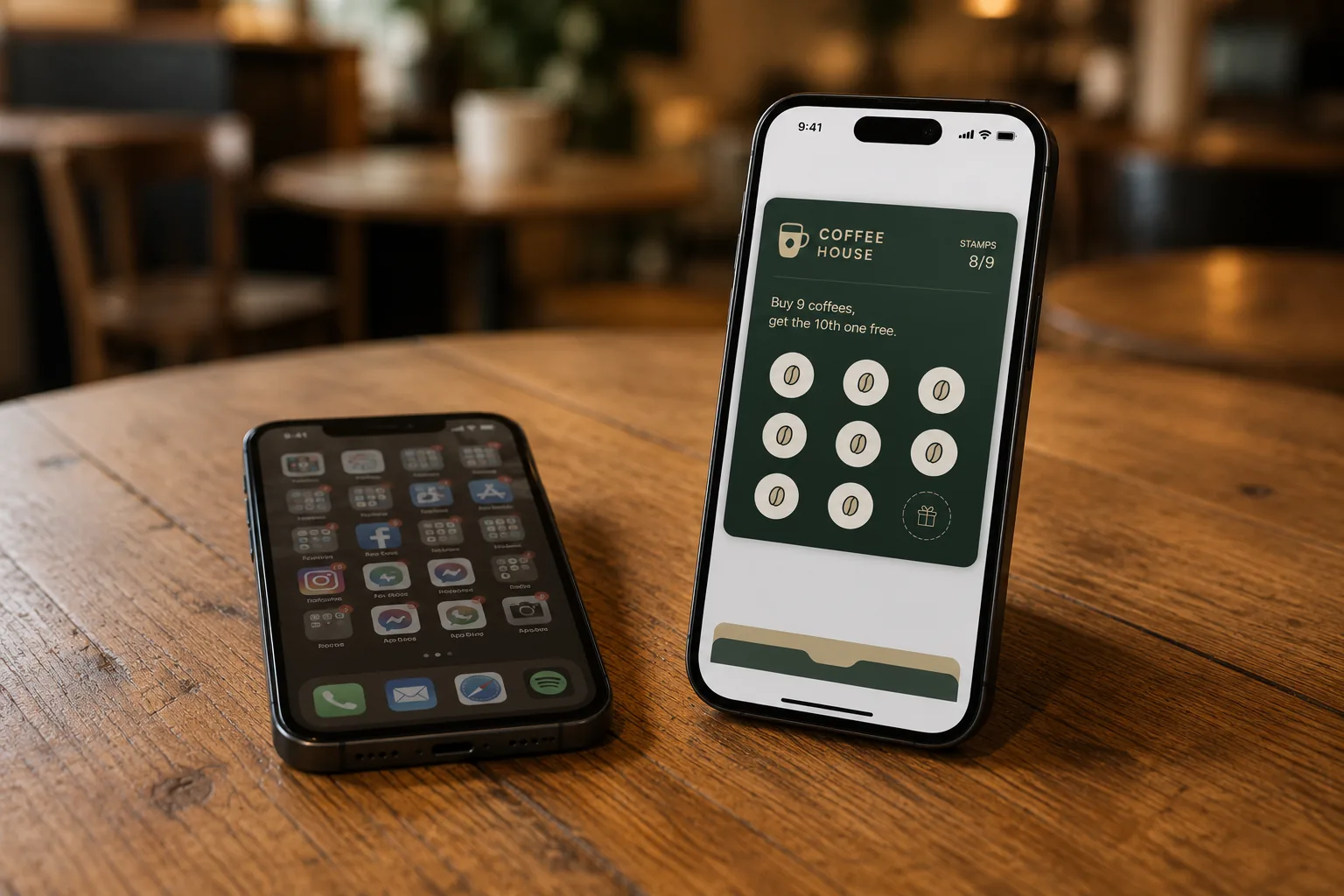 A loyalty pass on a phone, no app installed