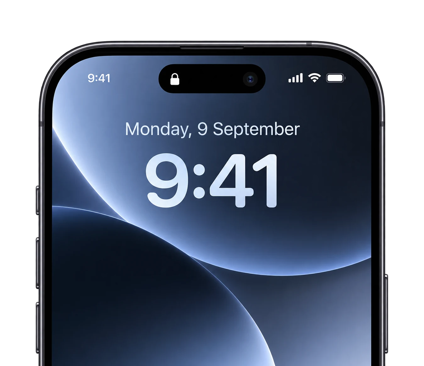A phone lock screen, cut off by the frame